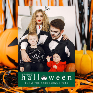Minimalistisches modernes glückliches Halloween 1 Feiertagskarte