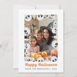 Minimalistisches modernes glückliches Halloween 1 Feiertagskarte