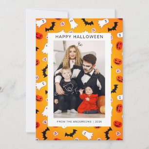 Minimalistisches modernes glückliches Halloween 1 Feiertagskarte