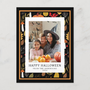 Minimalistisches modernes glückliches Halloween 1 Feiertagspostkarte