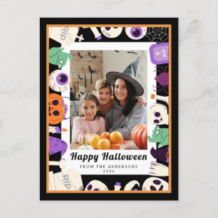 Minimalistisches modernes glückliches Halloween 1  Feiertagspostkarte