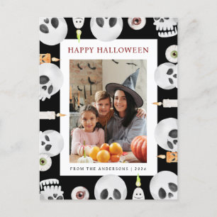 Minimalistisches modernes glückliches Halloween 1  Feiertagspostkarte