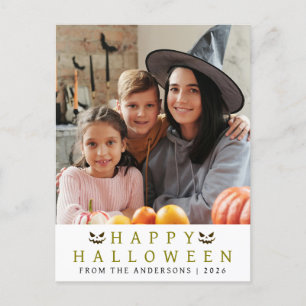 Minimalistisches modernes glückliches Halloween 1  Feiertagspostkarte