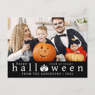 Minimalistisches modernes glückliches Halloween 1 Feiertagspostkarte