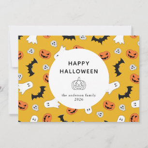 Minimalistisches, modernes glückliches Halloween 3 Feiertagskarte