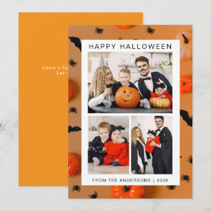 Minimalistisches, modernes glückliches Halloween 3 Feiertagskarte