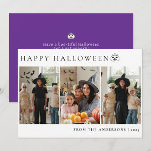 Minimalistisches, modernes glückliches Halloween 3 Feiertagskarte