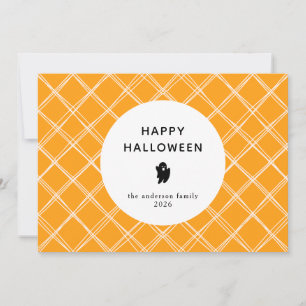 Minimalistisches, modernes glückliches Halloween 3 Feiertagskarte
