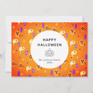 Minimalistisches, modernes glückliches Halloween 3 Feiertagskarte