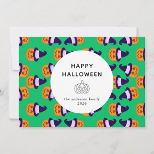 Minimalistisches, modernes glückliches Halloween 3 Feiertagskarte