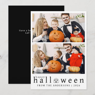 Minimalistisches, modernes glückliches Halloween 3 Feiertagskarte
