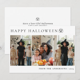 Minimalistisches, modernes glückliches Halloween 3 Feiertagskarte