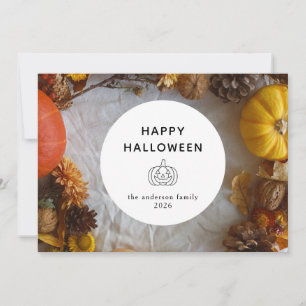 Minimalistisches, modernes glückliches Halloween 3 Feiertagskarte