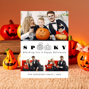 Minimalistisches, modernes glückliches Halloween 3 Feiertagskarte