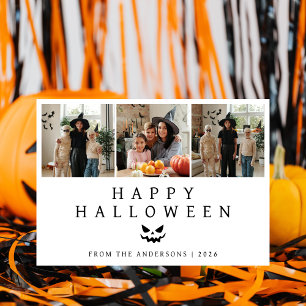 Minimalistisches, modernes glückliches Halloween 3 Feiertagskarte