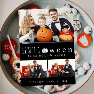 Minimalistisches, modernes glückliches Halloween 3 Feiertagskarte