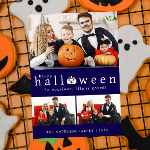 Minimalistisches, modernes glückliches Halloween 3 Feiertagskarte