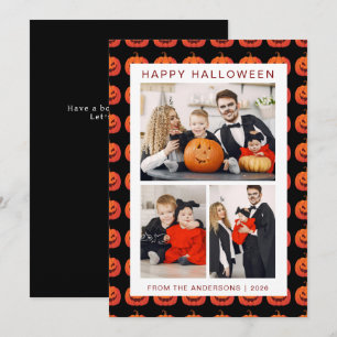 Minimalistisches, modernes glückliches Halloween 3 Feiertagskarte