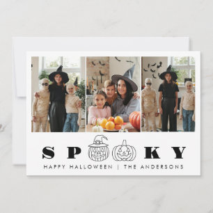 Minimalistisches, modernes glückliches Halloween 3 Feiertagskarte