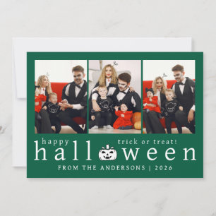 Minimalistisches, modernes glückliches Halloween 3 Feiertagskarte