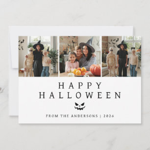 Minimalistisches, modernes glückliches Halloween 3 Feiertagskarte