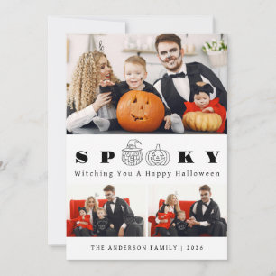 Minimalistisches, modernes glückliches Halloween 3 Feiertagskarte