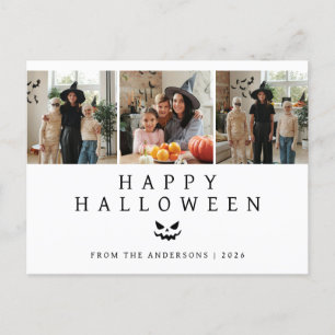 Minimalistisches, modernes glückliches Halloween 3 Feiertagspostkarte
