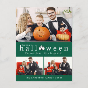 Minimalistisches, modernes glückliches Halloween 3 Feiertagspostkarte