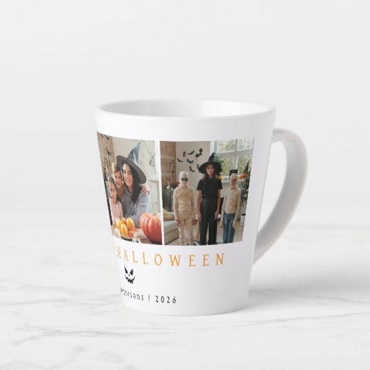 Minimalistisches, modernes glückliches Halloween 3 Milchtasse (Rechte Ecke)