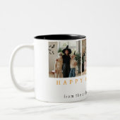 Minimalistisches, modernes glückliches Halloween 3 Zweifarbige Tasse (Links)