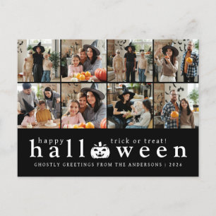 Minimalistisches modernes glückliches Halloween 6 Feiertagspostkarte