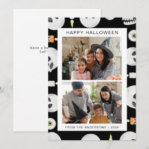 Minimalistisches, modernes, glückliches Halloween Feiertagskarte