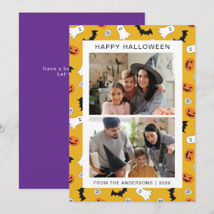 Minimalistisches, modernes, glückliches Halloween Feiertagskarte