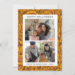 Minimalistisches, modernes, glückliches Halloween Feiertagskarte