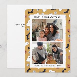 Minimalistisches, modernes, glückliches Halloween Feiertagskarte