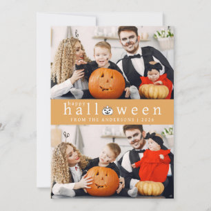 Minimalistisches, modernes, glückliches Halloween Feiertagskarte