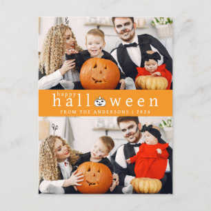 Minimalistisches, modernes, glückliches Halloween  Feiertagspostkarte