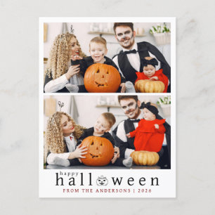 Minimalistisches, modernes, glückliches Halloween  Feiertagspostkarte