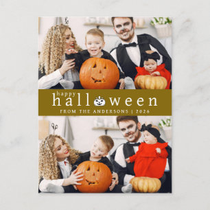 Minimalistisches, modernes, glückliches Halloween Feiertagspostkarte
