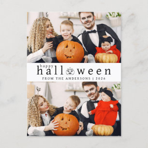 Minimalistisches, modernes, glückliches Halloween Feiertagspostkarte