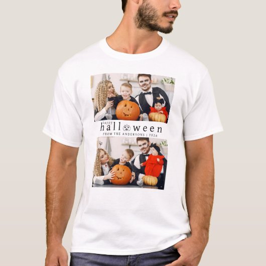 Minimalistisches, modernes, glückliches Halloween  T-Shirt (Vorderseite)