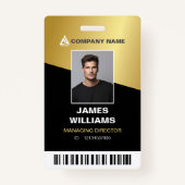 Minimalistisches, modernes Gold und Schwarz | Stri Ausweis (Vorderseite)