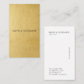 Minimalistisches modernes Goldvertikale Visitenkarte (Vorne/Hinten)