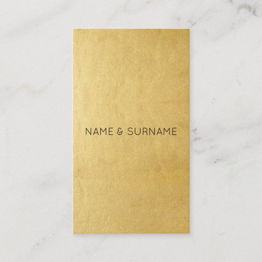 Minimalistisches modernes Goldvertikale Visitenkarte (Vorderseite)