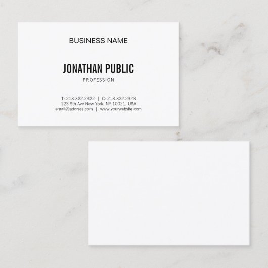 Minimalistisches modernes grafisches Elegant Trend Visitenkarte (Vorne/Hinten)
