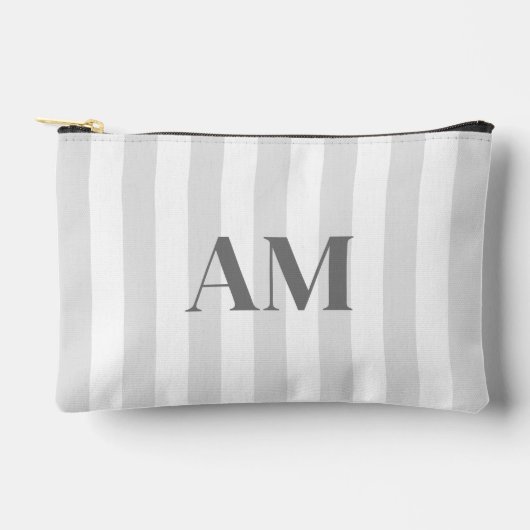 Minimalistisches, modernes Gray-Anfangsmonogramm Zubehörtasche (Vorderseite)