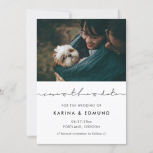 Minimalistisches, modernes, handgeschriebenes Save The Date