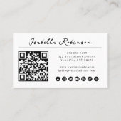 Minimalistisches, modernes handgeschriebenes Skrip Visitenkarte (Rückseite)