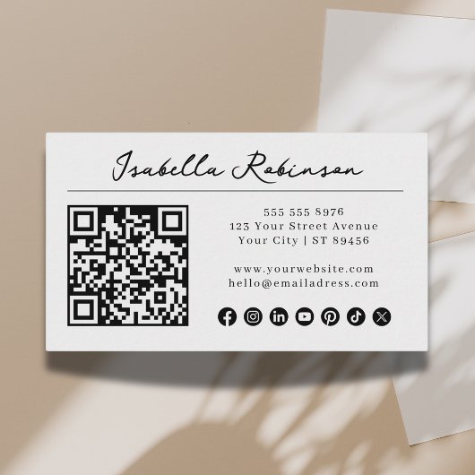 Minimalistisches, modernes handgeschriebenes Skrip Visitenkarte