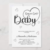 Minimalistisches modernes Herzgeschlecht Einladung (Vorderseite)